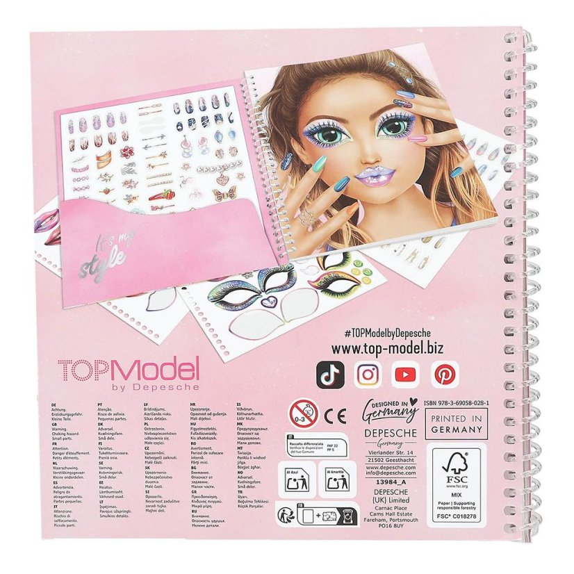 Kreativní samolepkový sešit Top Model Dress Me Up Face Candy
