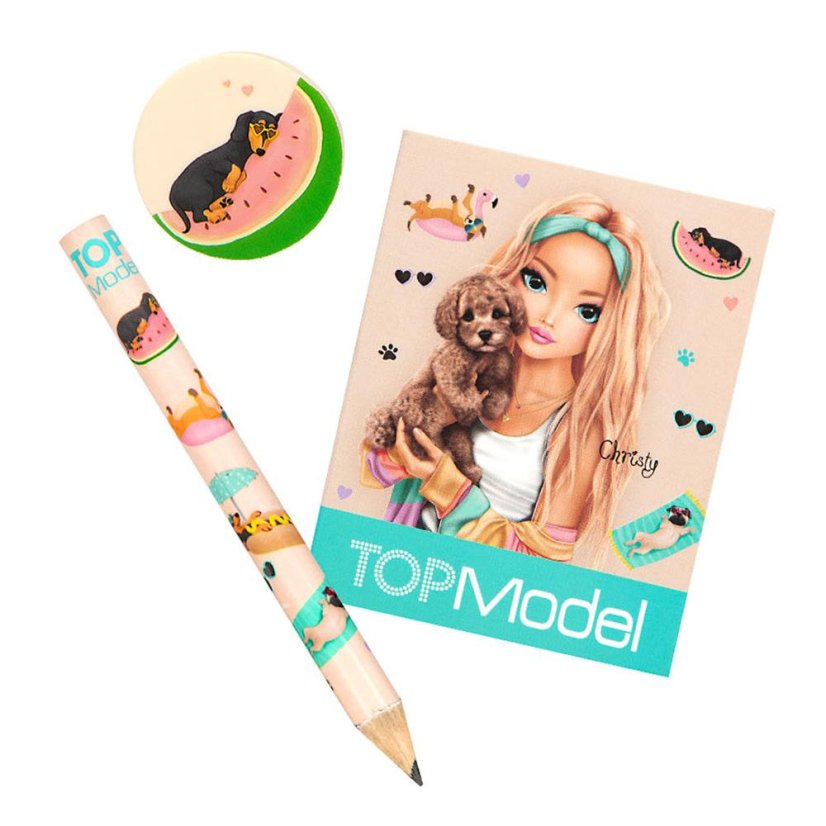 Mini batůžek s karabinkou a doplňky Top Model – pejsek, tyrkysový zip