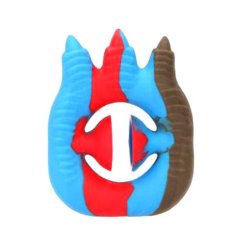 Antistresová hračka Dino World, dinosouří tlapa, červená, modrá, hnědá