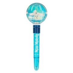 Guľôčkové pero Miss Melody, s trblietkami, modré