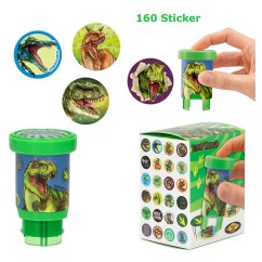 Dino World Nálepka Stamp, 160 samolepiek zelená