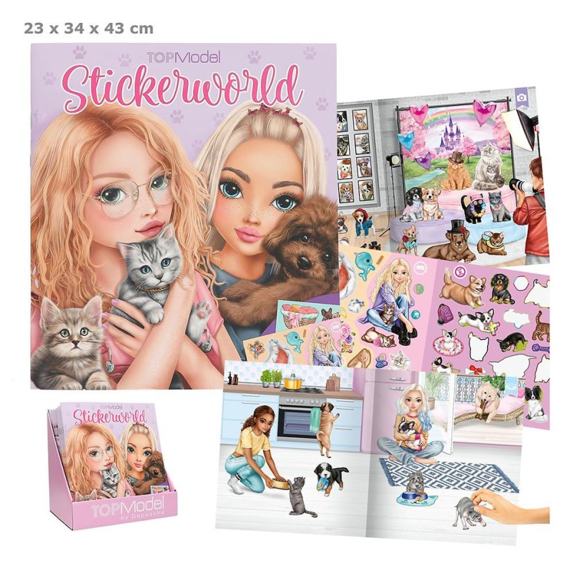 Kreativní sešit Top Model Stickerworld Doggy and Kitts
