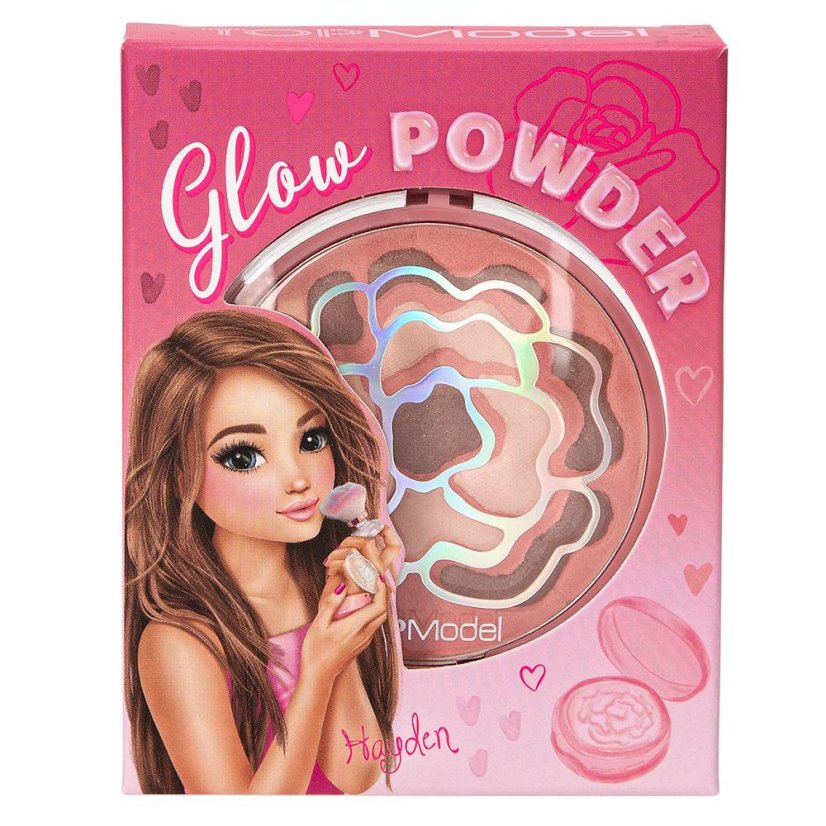 Rozjasňující pudr s houbičkou a zrcátkem Top Model