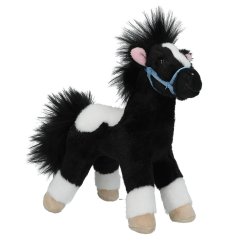 Plyšový koník Miss Melody – černo-bílý, 18 cm