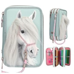 Trojposchodové puzdro na ceruzky s doplnkami Miss Melody