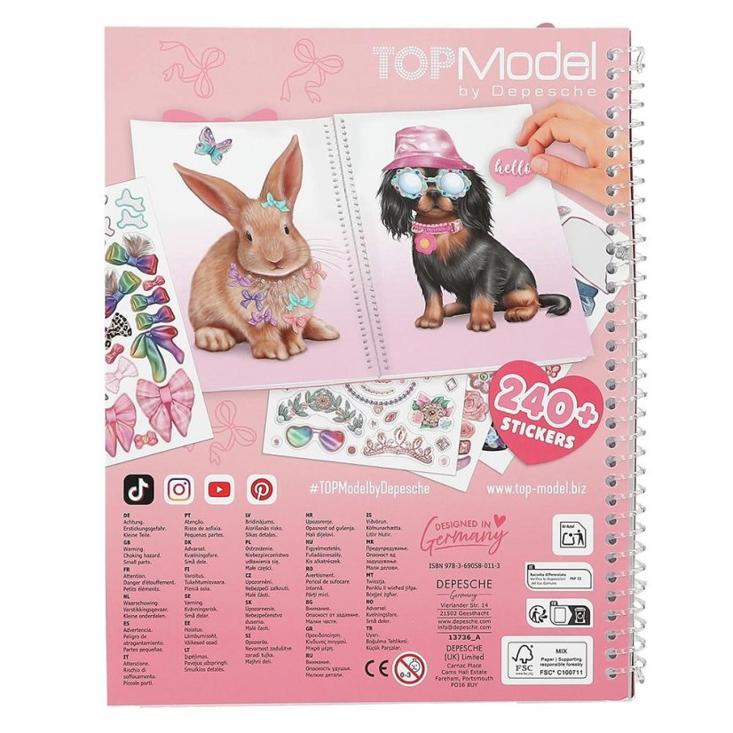 Kreativní samolepkový bloček Top Model Cute Animals