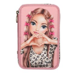 Trojposchodové puzdro na ceruzky s príslušenstvom a mašľami Top model Leoheart