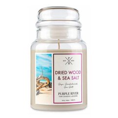 Veľká sviečka Purple River, sušené drevo a morská soľ