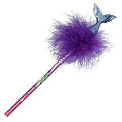 Grafitová ceruzka Fantasy model s rybím chvostom, fialové chmýří