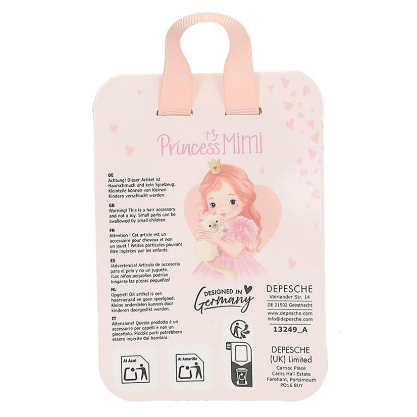 Vlasové sponky Princess Mimi s trblietkami a srdiečkami