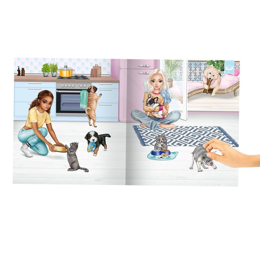 Kreativní sešit Top Model Stickerworld Doggy and Kitts