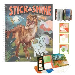 Kreativní omalovánky se samolepkami Dino World Stick & Shine