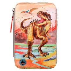 Trojposchodový LED peračník s T-Rexom Dino World hnedej farby