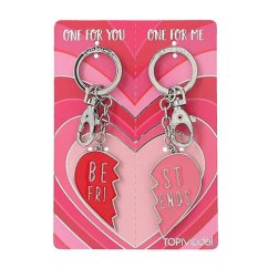 Prívesok v tvare srdca s karabínkou Top Model Best Friends, červená